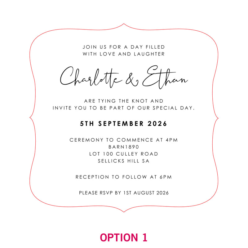 Engraved Royal Style Acrylic Wedding Invitations