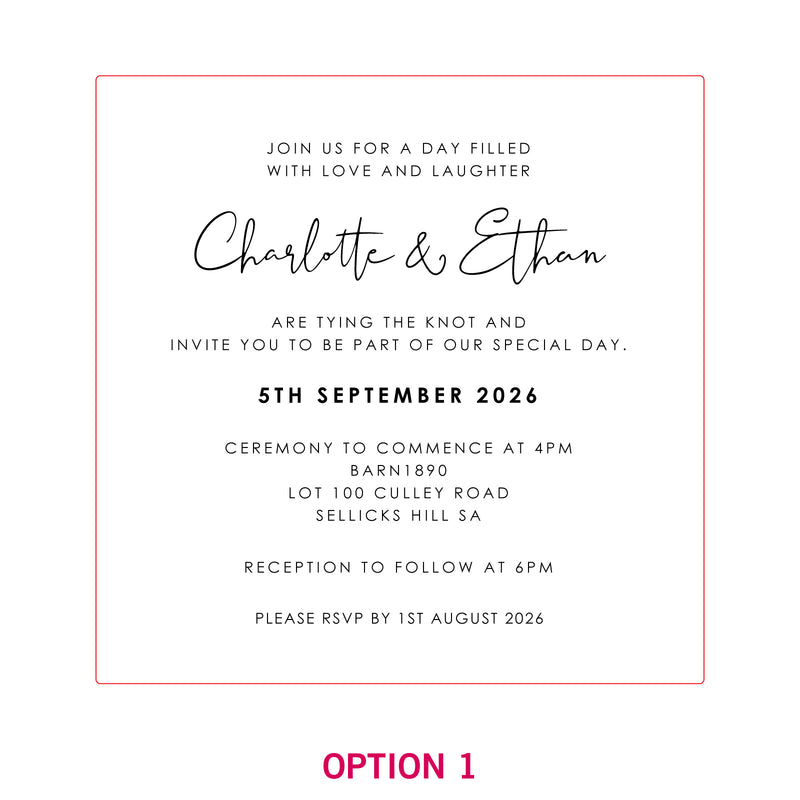 Engraved Square Mirror Acrylic Wedding Invitations