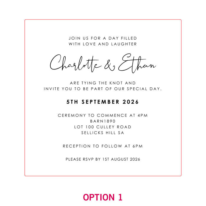 Engraved Square Mirror Acrylic Wedding Invitations