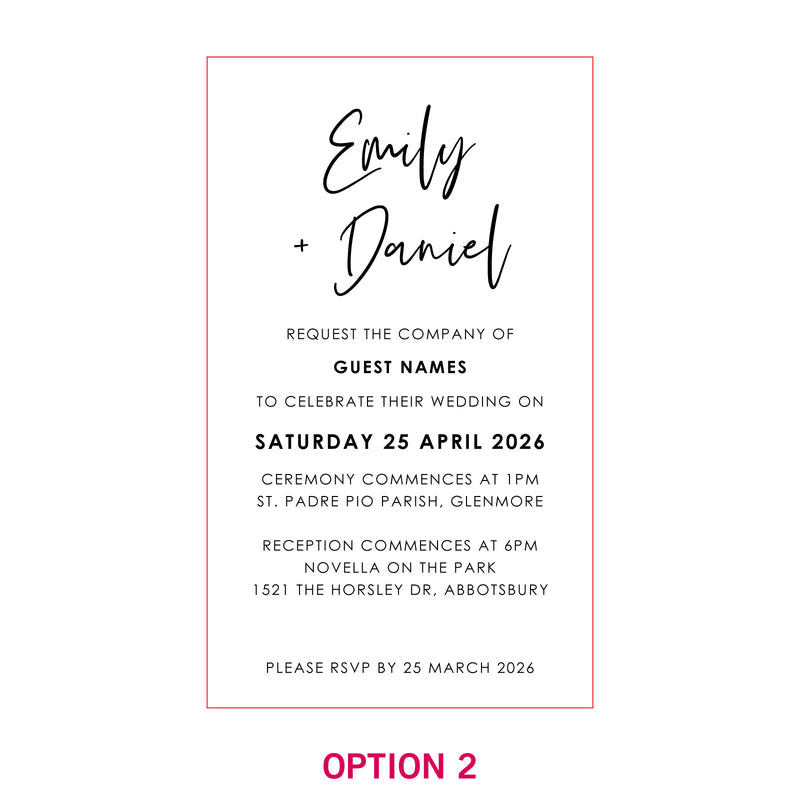 11B Engraved Mirror Acrylic Wedding Invitations