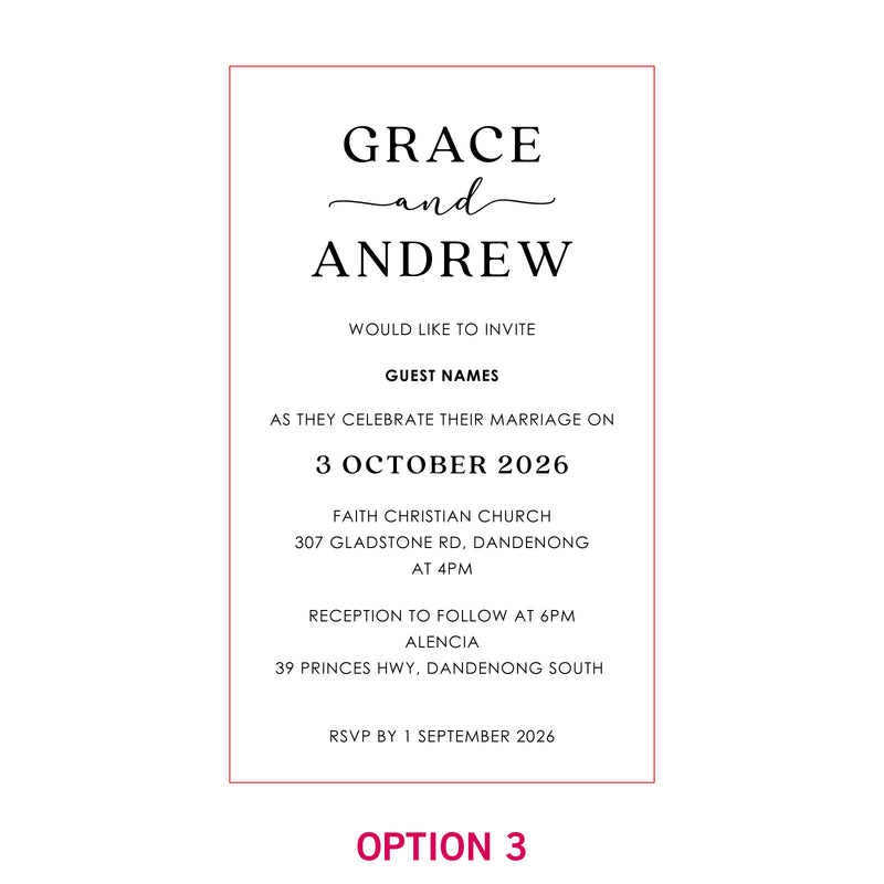 11B Engraved Acrylic Wedding Invitations