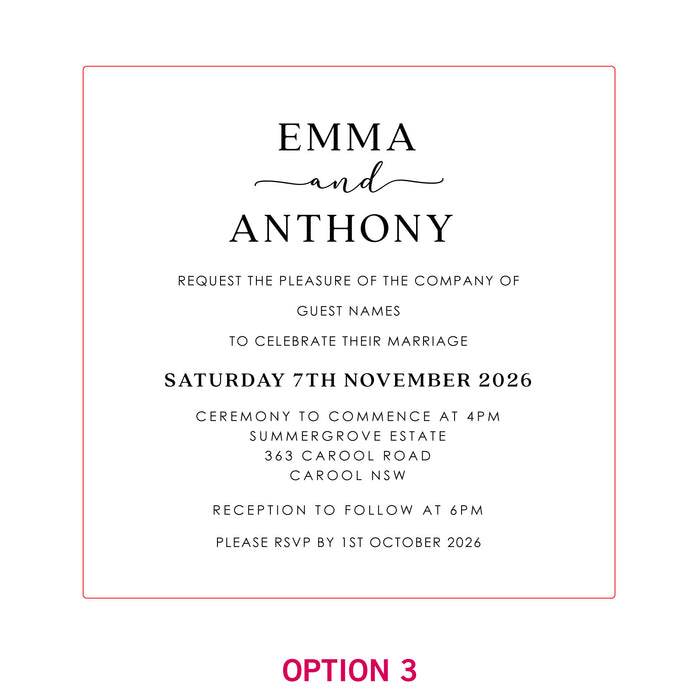 Engraved Square Mirror Acrylic Wedding Invitations