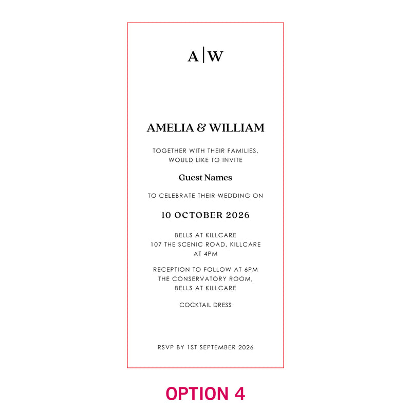 DL Engraved Acrylic Wedding Invitations