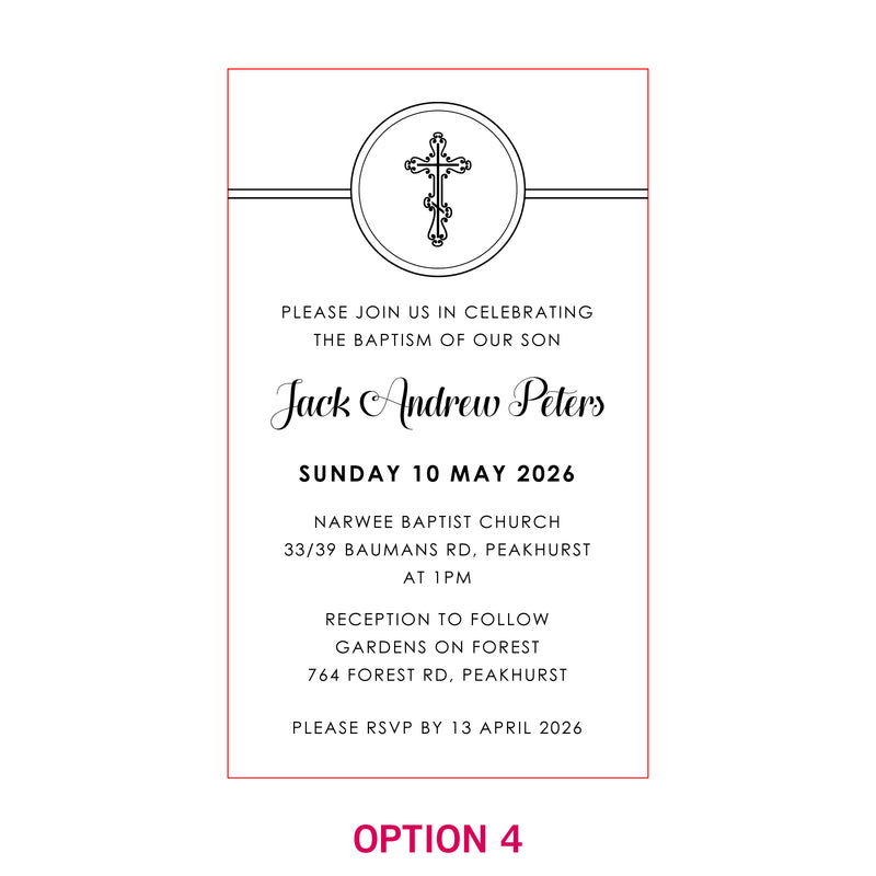 11B Engraved Acrylic Christening Invitations