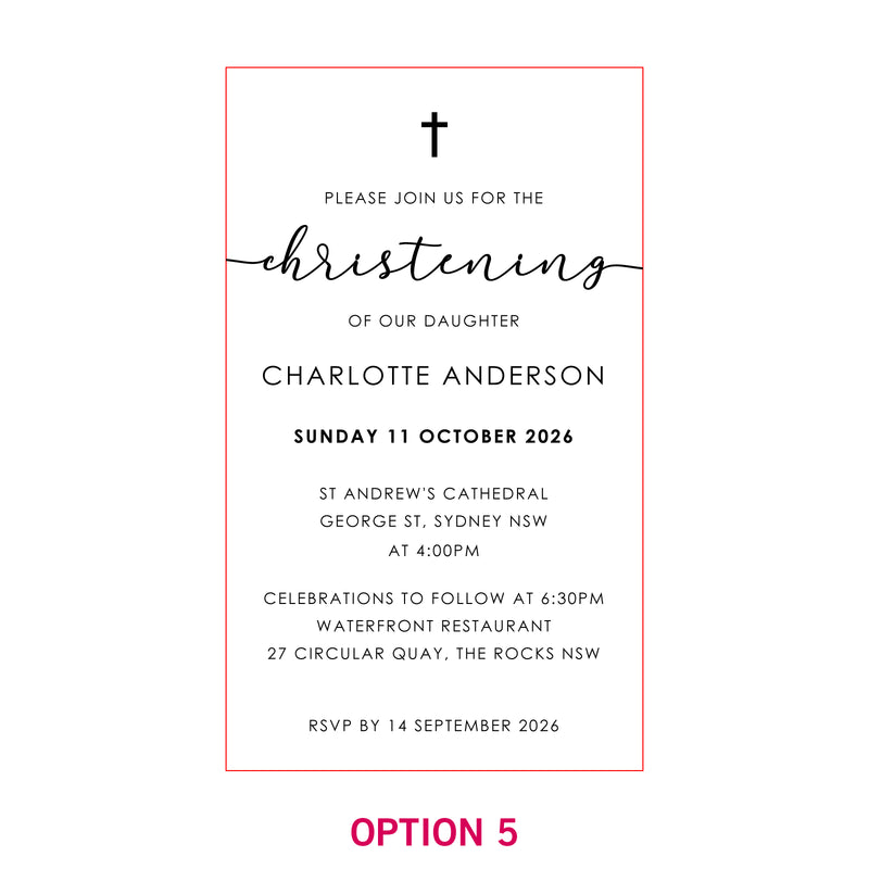 11B Engraved Wooden Christening Invitations