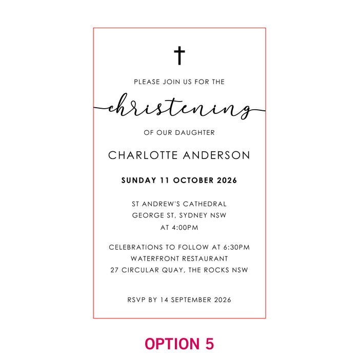 11B Engraved Wooden Christening Invitations