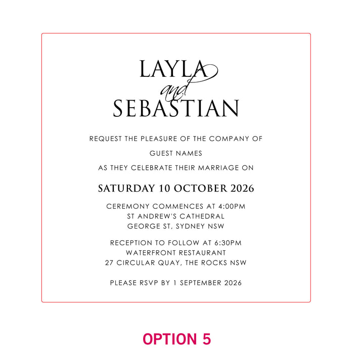 Engraved Square Mirror Acrylic Wedding Invitations