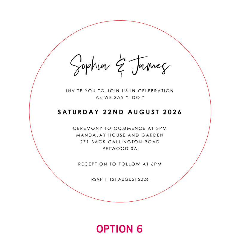 Engraved Round Acrylic Wedding Invitations