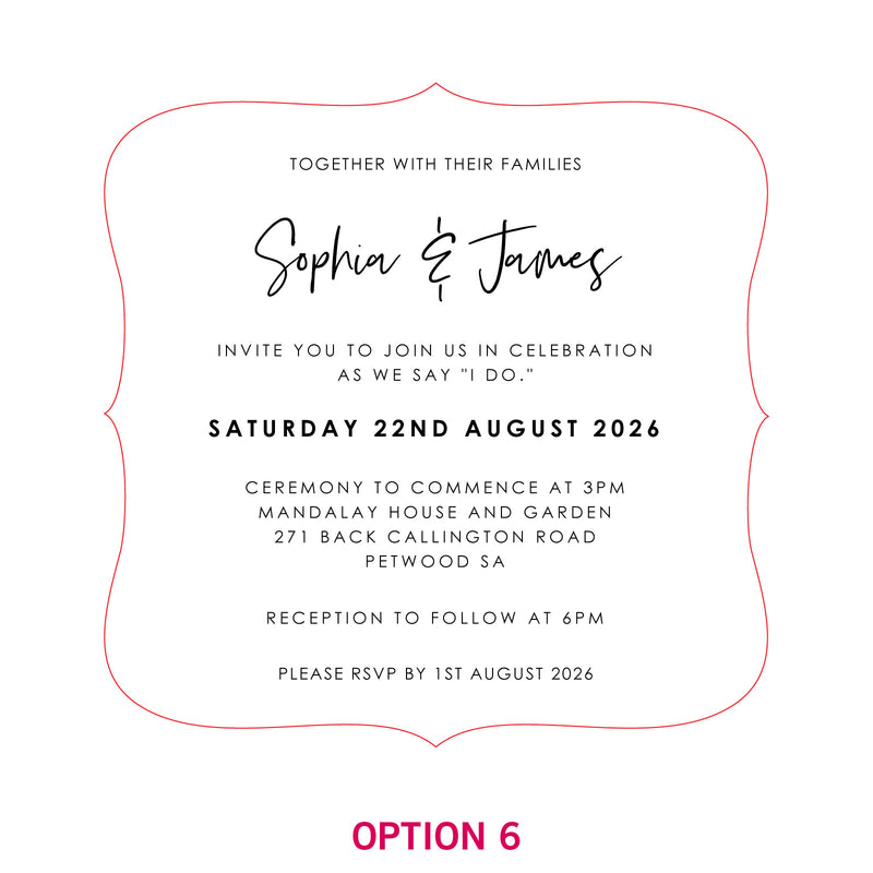 Engraved Royal Style Mirror Acrylic Wedding Invitations