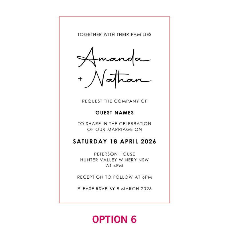 11B Engraved Mirror Acrylic Wedding Invitations