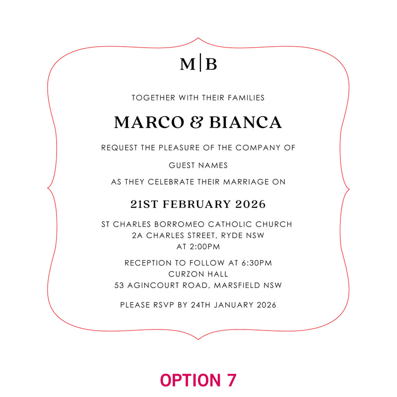 Engraved Royal Style Mirror Acrylic Wedding Invitations