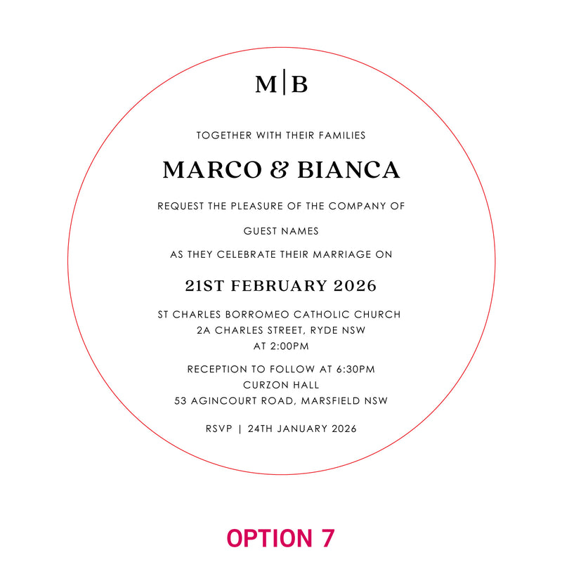 Engraved Round Mirror Acrylic Wedding Invitations