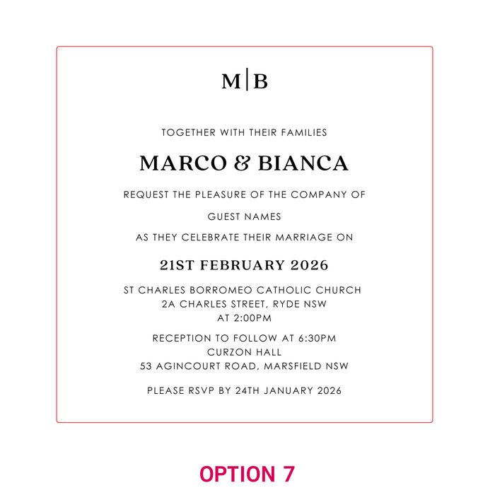 Engraved Square Mirror Acrylic Wedding Invitations