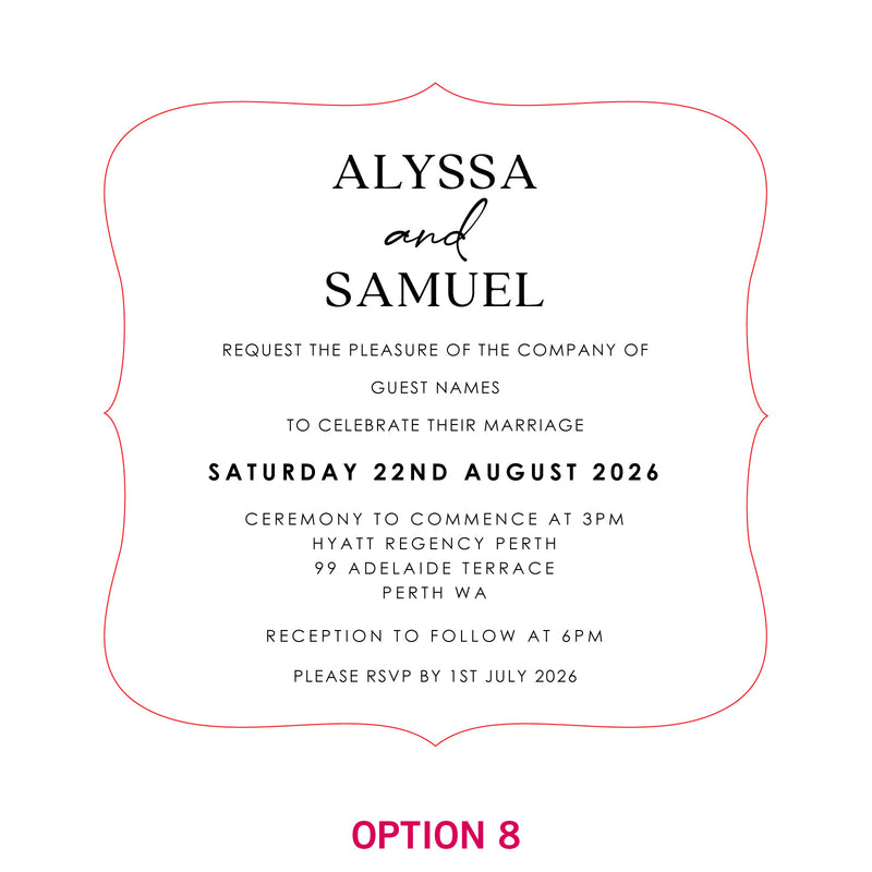 Engraved Royal Style Mirror Acrylic Wedding Invitations