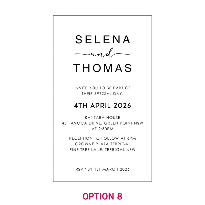 11B Engraved Wooden Wedding Invitations