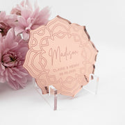 Personalised Engraved Elegant Acrylic Flower Wedding Place card with guest name