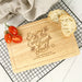 Personalised wooden cheese board with engraved birthday message