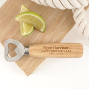 Custom Designed Engraved 30th Birthday Wooden Handle Bottle Opener Male Present