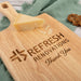 Personalised serving board with cheese knife, perfect for business events and hospitality venues