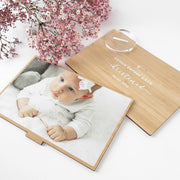 Custom Designed Colour Printed Godparents Baby Photo Bamboo wooden frame present