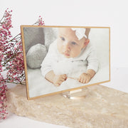 Personalised Colour Printed Godparents Baby Photo Bamboo wooden frame present