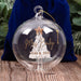 Teacher Christmas gift bauble with engraved name and gold star tree inside
