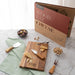 Branded acacia wood cheese board set with engraved company logo