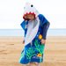 Bright ocean coloured shark towel for toddlers and children 6
