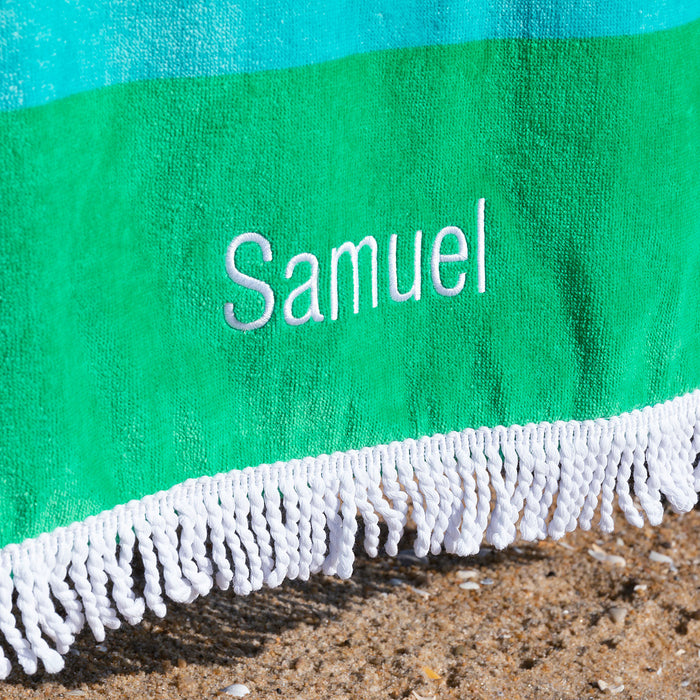 Customised Artwork Embroidered Boys Name Crocodile Beach Towel