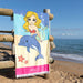 Personalised Embroidered Kids Beach Towel Mermaid