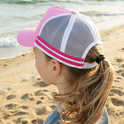 Customised Embroidered Girl's Name Pink Trucker Mesh Cap