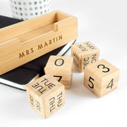 Customised Engraved Teacher Name Bamboo Desk Calendar