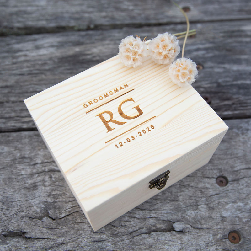 Personalised Engraved Wooden Gift Boxed Scotch Glass and Whiskey Stone Set