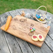 Wooden Easter board with personalised engraving, perfect for carrot, water and treats