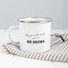 Personalised enamel teacher mug with silver rim – end of year gift idea.