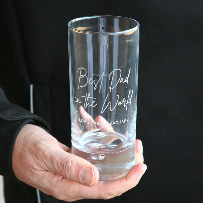 Personalised Engraved Father's Day 365ml High Ball Glass Present