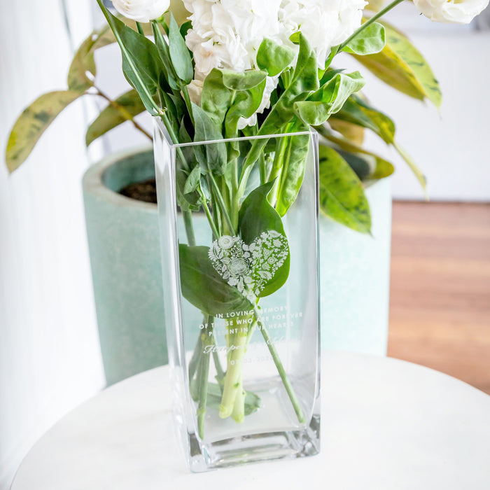 Customised Engraved Square Glass Memorial Wedding Gift