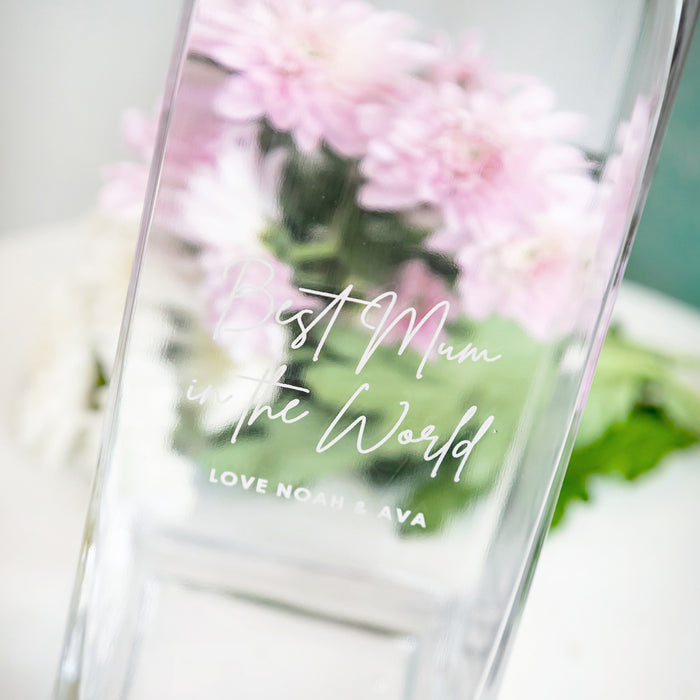 Custom Engraved Name Mother's Day Square Vase Gift