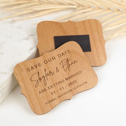 Personalised Engraved Wooden Royal Style Wedding Save the Date