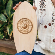 Personalised Engraved Wooden Father's Day Surfboard Gift