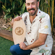 Custom Designed Engraved Wooden Mini Surfboard with easel Father's Day present