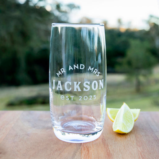 Engraved Water Glass Wedding Favour