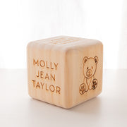 Personalised Engraved Baby Milestone Wooden Nursery Block