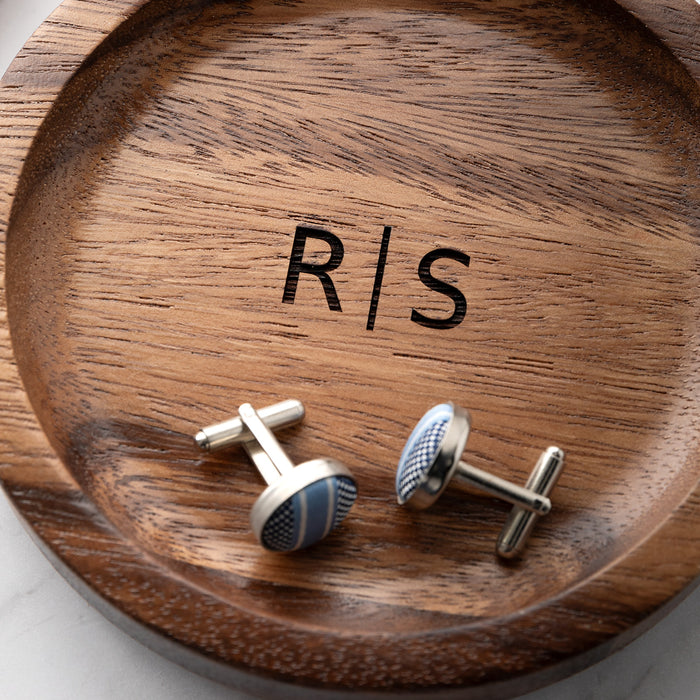 Stylish wooden tray for Dad’s essentials, engraved and gift ready