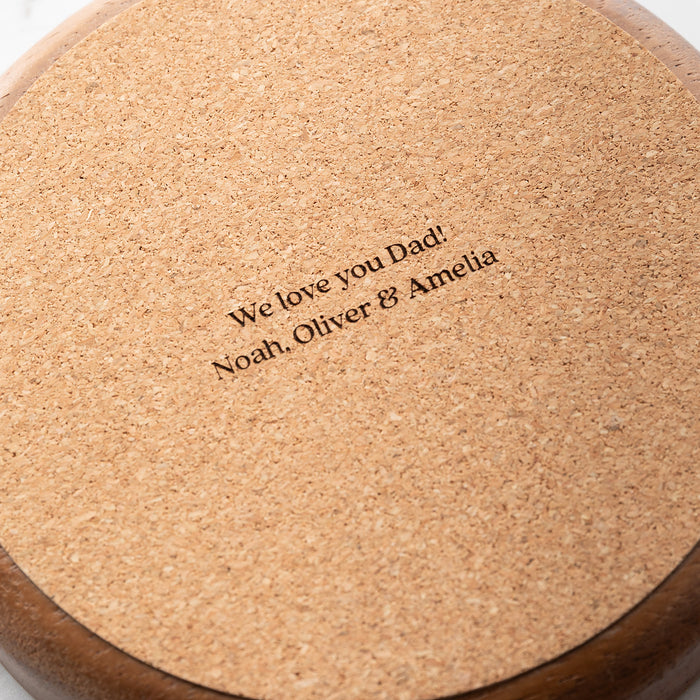 Custom Father’s Day trinket tray with hidden heartfelt message underneath