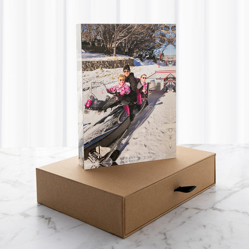Personalised acrylic photo block for Dad with a favourite family photo.