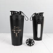 Custom engraved Father’s Day shaker bottle with mixing ball and window