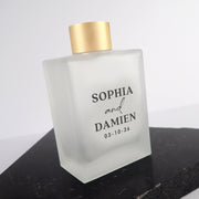 Personalised Black Printed Frosted Glass 100ml Favour Bottle