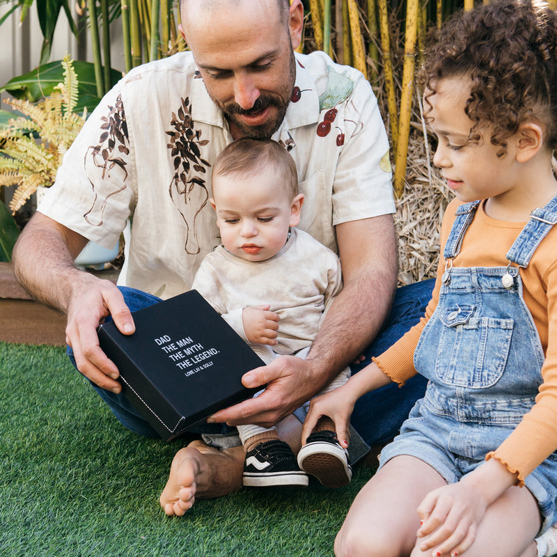 Black leatherette golf set with laser engraved lid