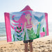 Personalised Embroidered Kids Hooded Beach Towel Mermaid